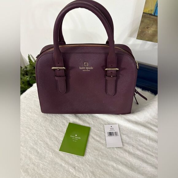 New w tags Kate Spade Cove Street  Small Felix WKRU2964 Bag Leather Mulled wine - Picture 1 of 7
